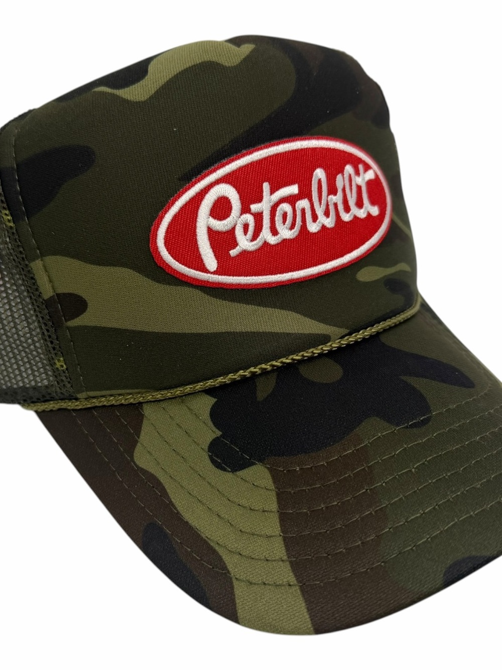 VINTAGE NEW PETERBILT TRUCKS CAMO RED TRUCKER HAT SNAPBACK ADULT TRENDY